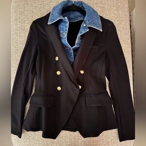 Joie Black Blazer w/ Denim Dickey